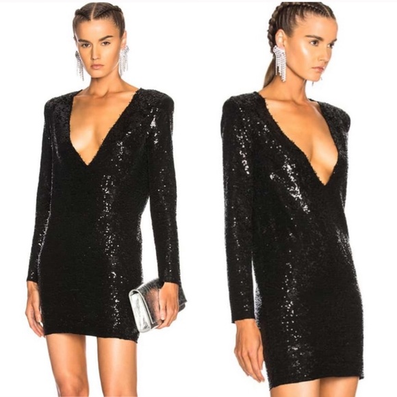 IRO Nobila Black Sequin Cocktail Dress Size 38 / 6 - Picture 1 of 15